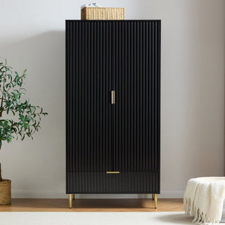 Black & Feather Evie 2 Door Wardrobe with Drawer - Black