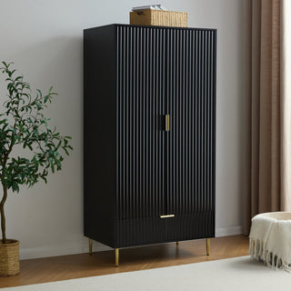 Black & Feather Evie 2 Door Wardrobe with Drawer - Black