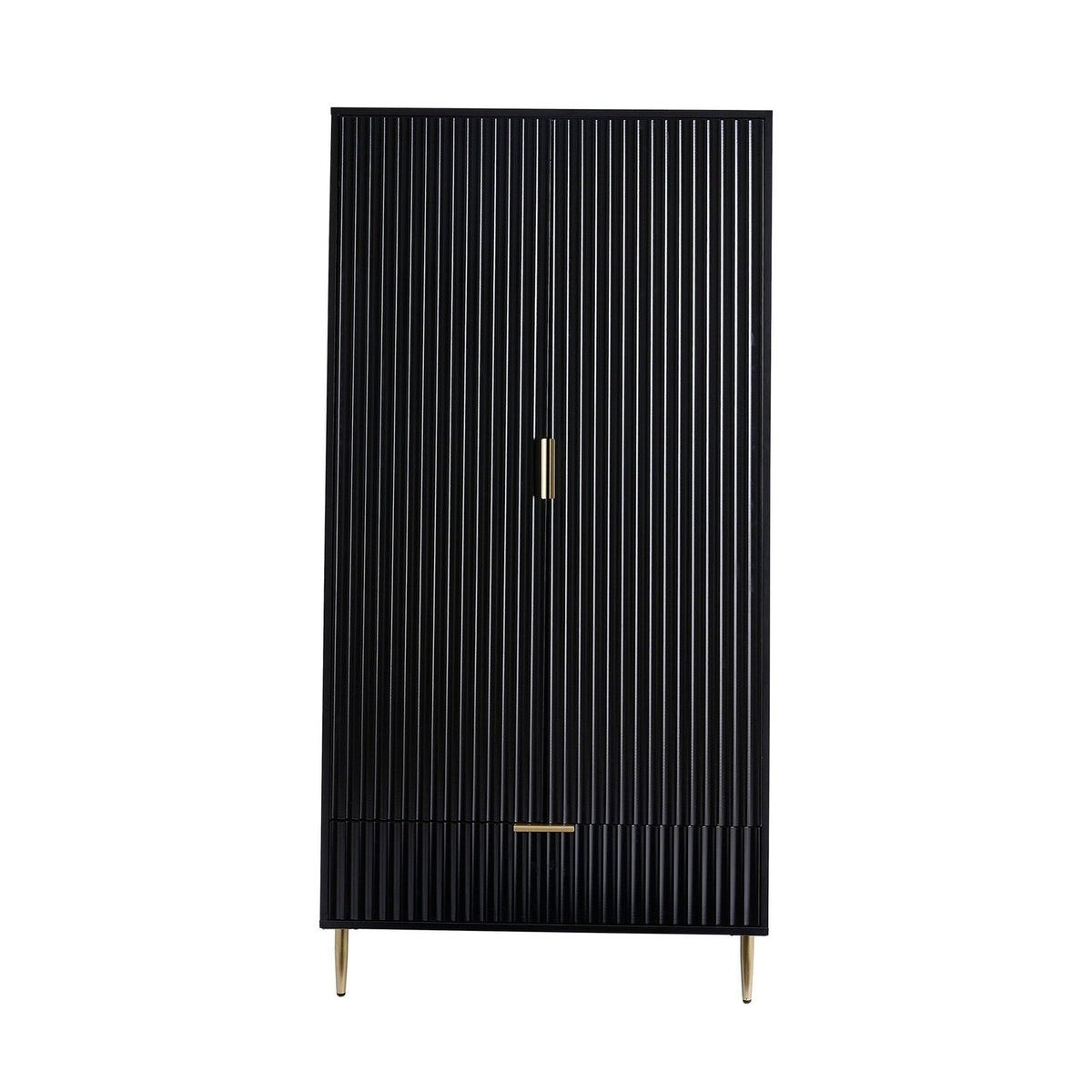 Black & Feather Evie 2 Door Wardrobe with Drawer - Black