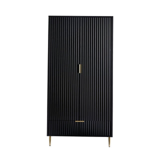 Black & Feather Evie 2 Door Wardrobe with Drawer - Black