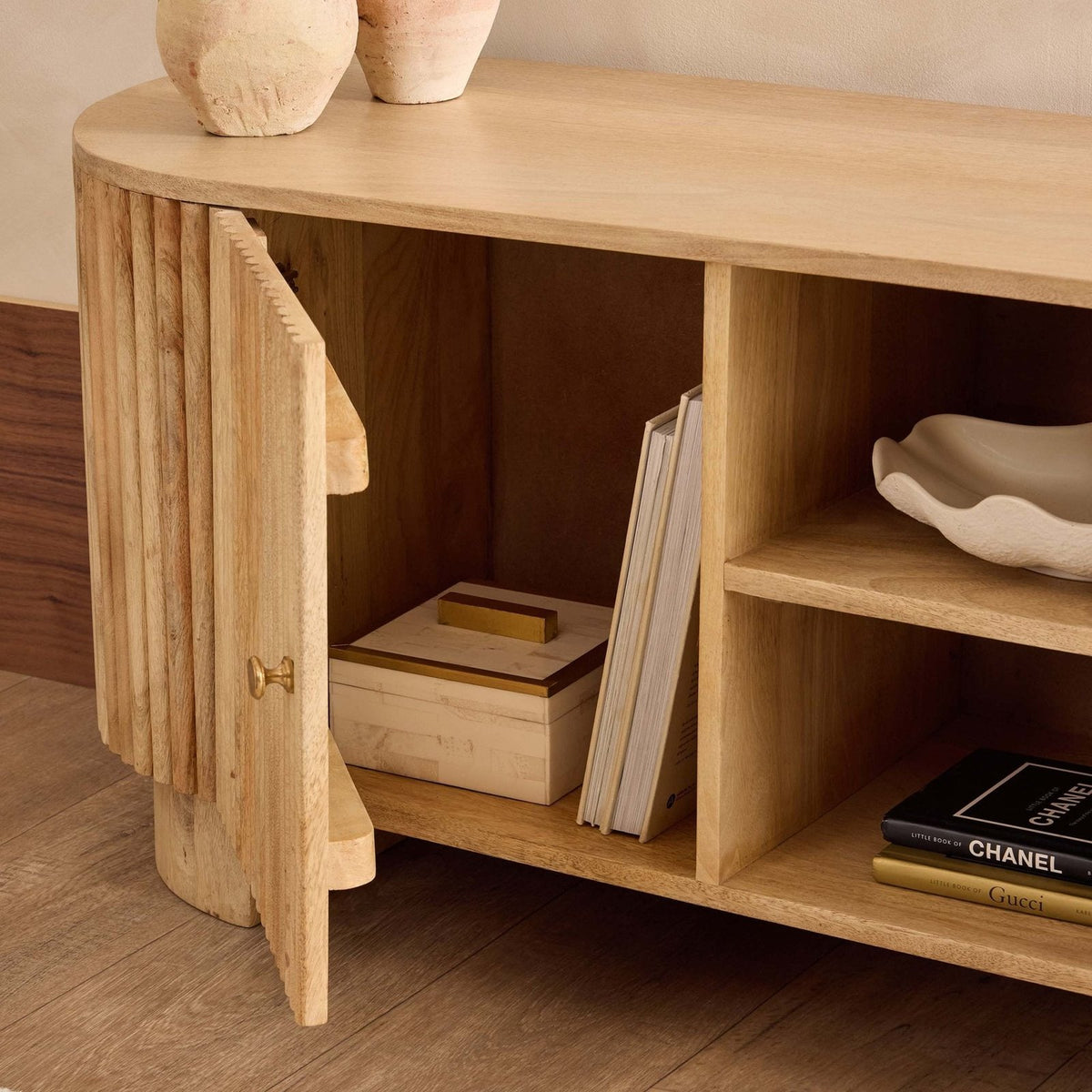 Black & Feather Finley Mango Wood Tv Unit for Tv Unit TVs up to 55" - Natural