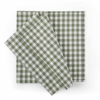 Black & Feather Gabriella Gingham Table Runner - Green