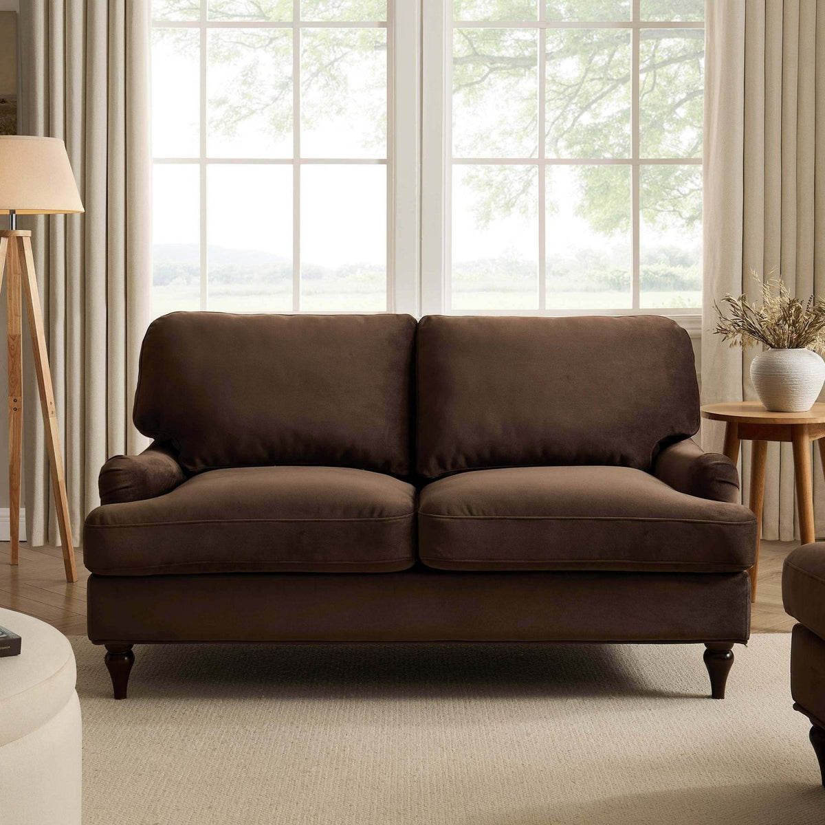 Black & Feather Hampshire 2 Seater Sofa - Cappuccino