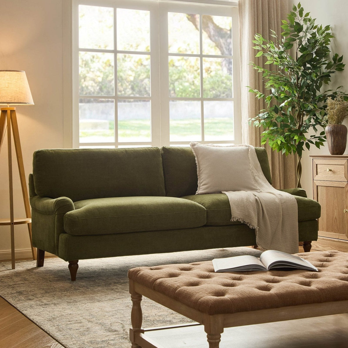 Black & Feather Hampshire 3 Seater Sofa - Chenille Olive