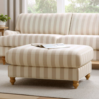 Black & Feather Hampshire Pouffe - Natural Stripe
