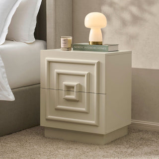 Black & Feather Harlow 2 Drawer Bedside Table - Cream