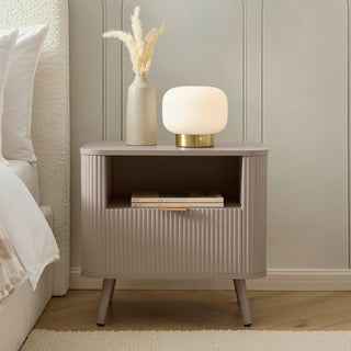 Black & Feather Hattie 1 Drawer Bedside with Shelf - Taupe