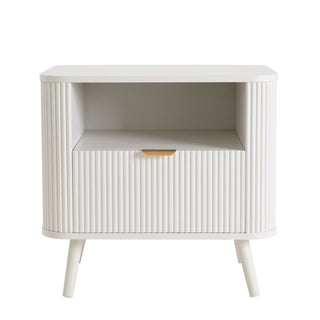 Black & Feather Hattie 1 Drawer Bedside with Shelf - Warm White