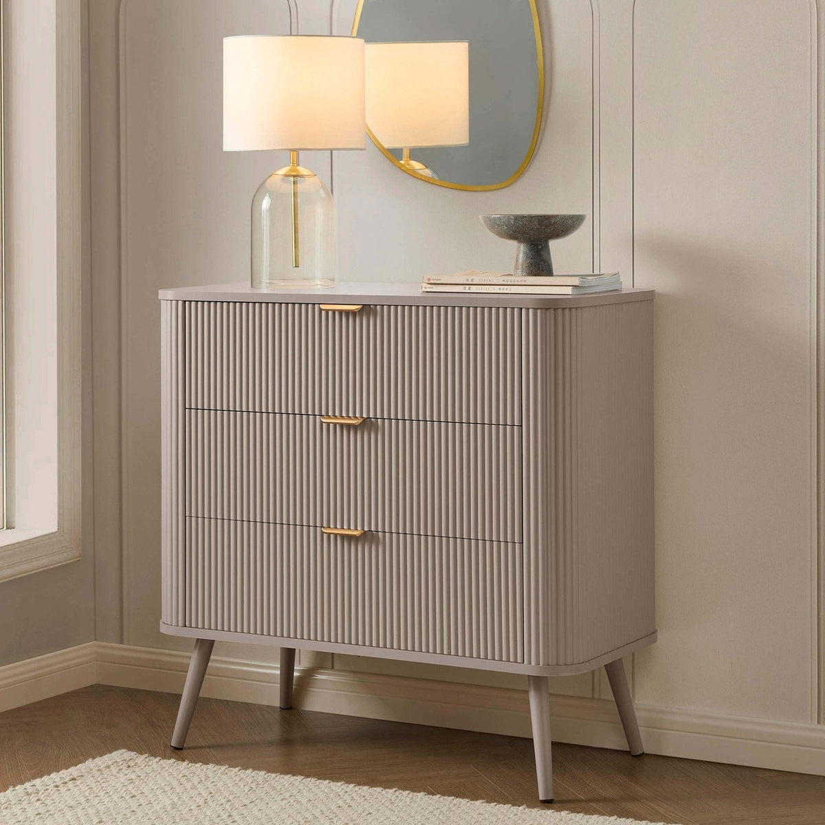Black & Feather Hattie 3 Drawer Small Chest - Taupe