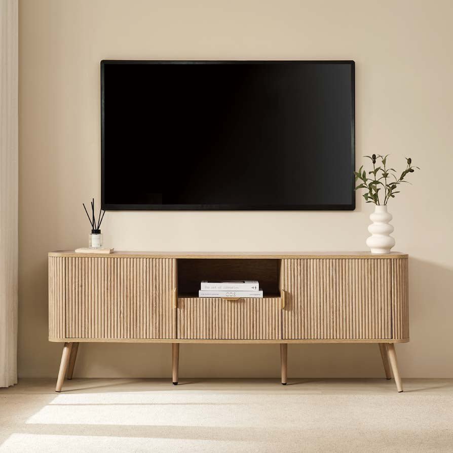 Black & Feather Hattie TV Unit for TVs up to 65"- Light Wood