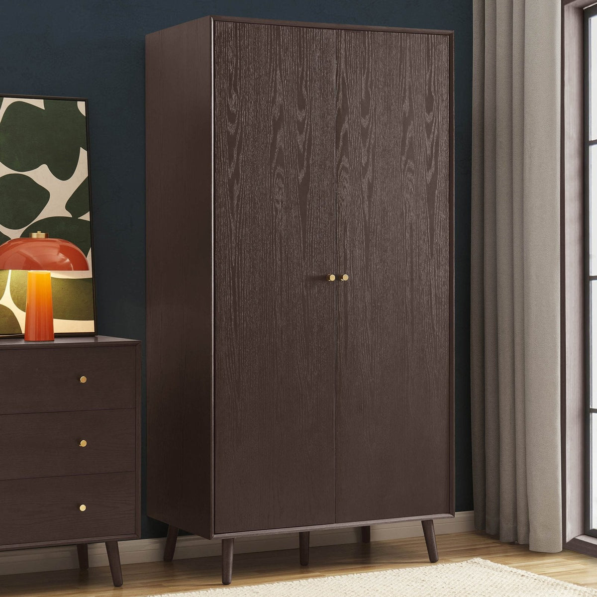 Black & Feather Heidi Oak 2 Door Wardrobe - Walnut