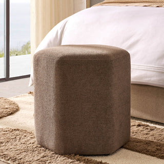 Black & Feather Kirsten Stool - Chenille Mushroom