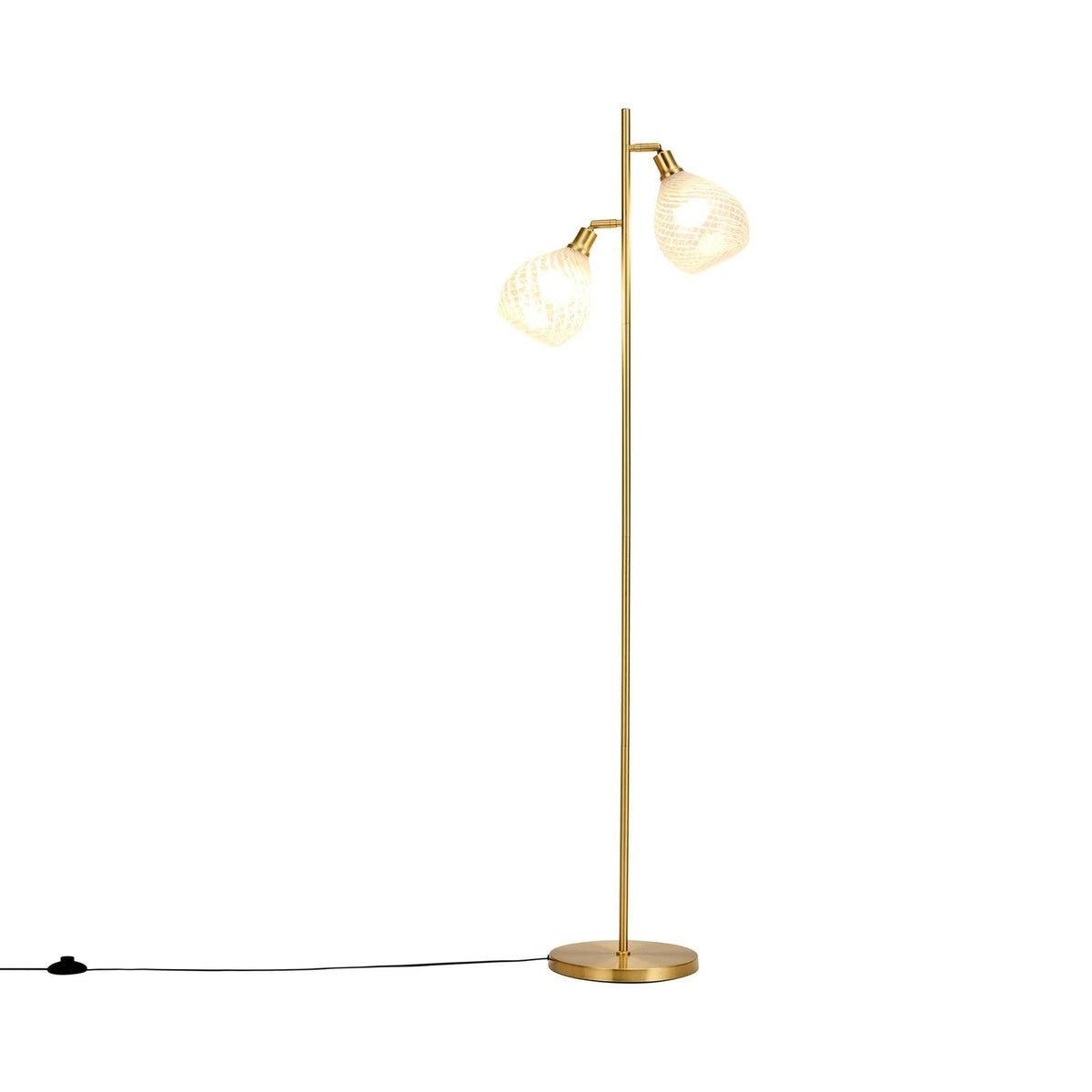 Black & Feather Laylah Glass Shade Floor Lamp - Gold