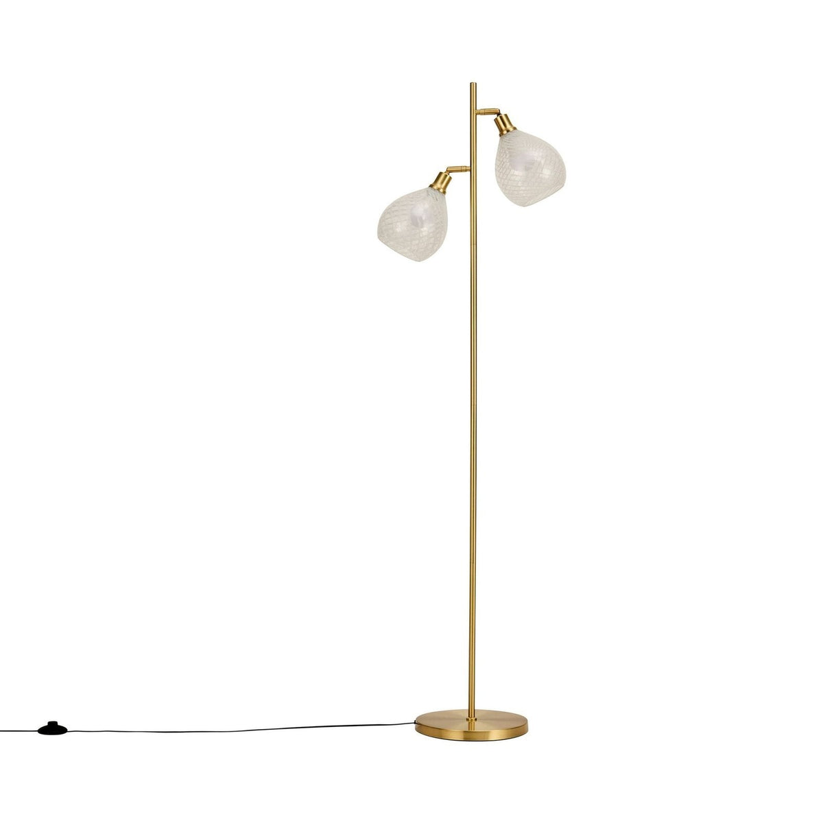 Black & Feather Laylah Glass Shade Floor Lamp - Gold