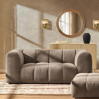 Black & Feather Manhattan 2 Seater Sofa - Chenille Mushroom