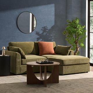 Black & Feather Miami Small Chaise Sofa - Chenille Olive