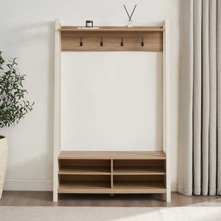 Black & Feather Nell Hallway Shelf with Hooks - Cream