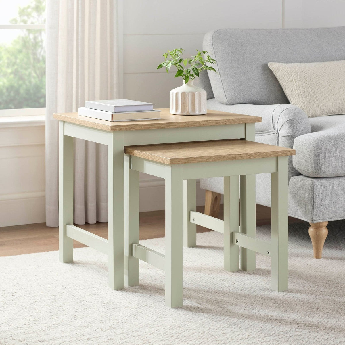 Black & Feather Nell Nesting Side Table - Sage Green