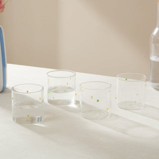 Black & Feather Nelly Polka Dot Glass Tumblers - Set of 4 - Clear