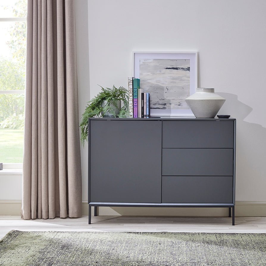 Black & Feather Nova Small Sideboard with Drawers - Charcoal