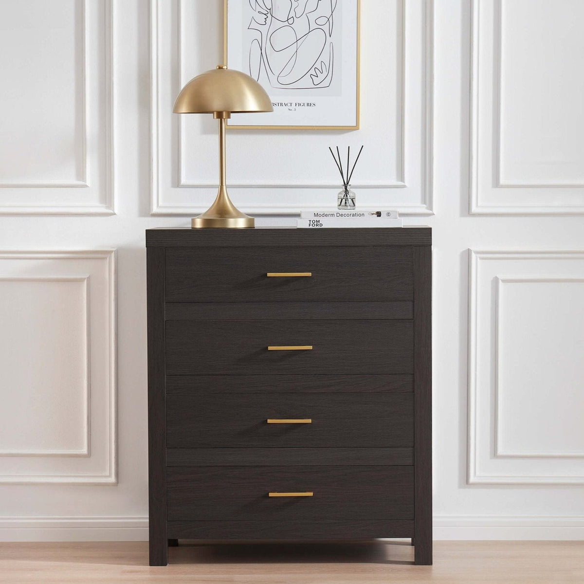 Black & Feather Piper 4 Drawer Chest - Dark Wood