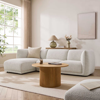 Black & Feather Porto Left Hand Modular Chaise - Boucle Ivory