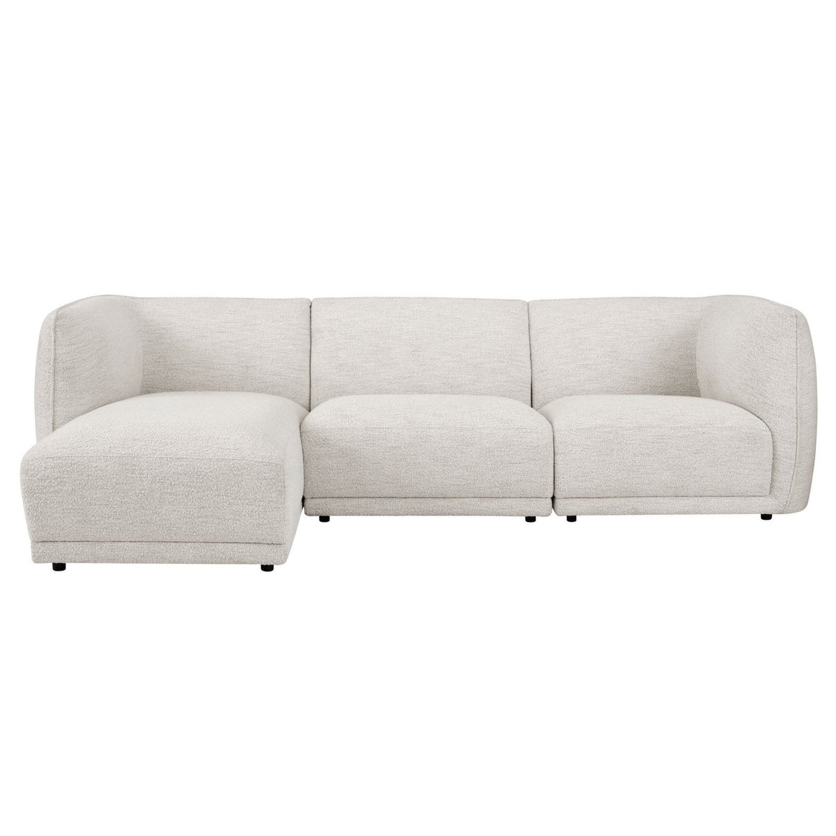 Black & Feather Porto Left Hand Modular Chaise - Boucle Ivory