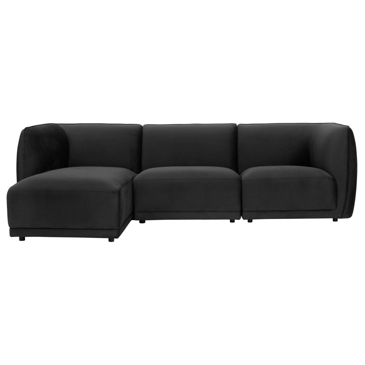Black & Feather Porto Left Hand Modular Chaise - Velvet Ink