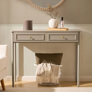 Black & Feather Posy Bobbin Dressing Table - Taupe