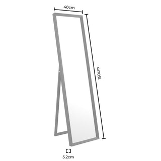 Black & Feather Rectangle Free Standing Mirror - Black