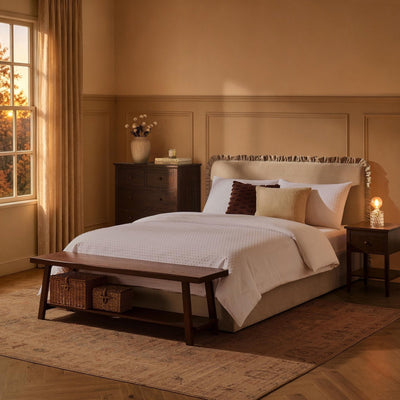 Black & Feather Riva Ottoman Storage Bed - Chenille Ivory