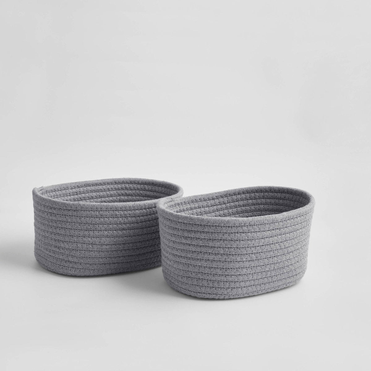 Black & Feather Rope Storage Cube Set - Grey