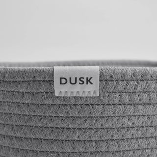 Black & Feather Rope Storage Cube Set - Grey