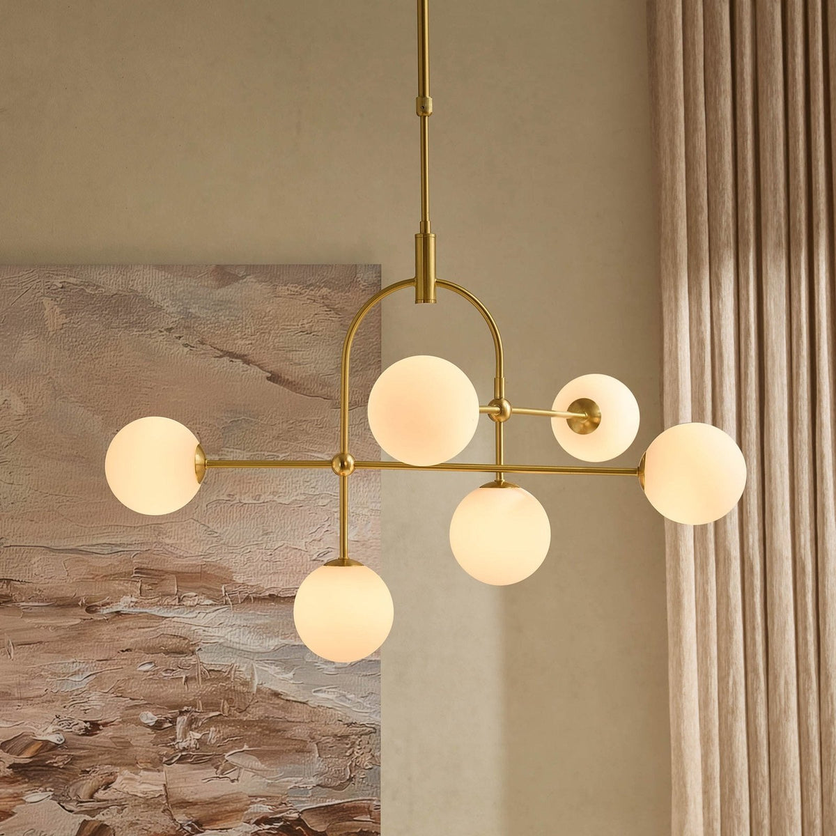Black & Feather Rowan Brushed Gold Ceiling Light - Gold