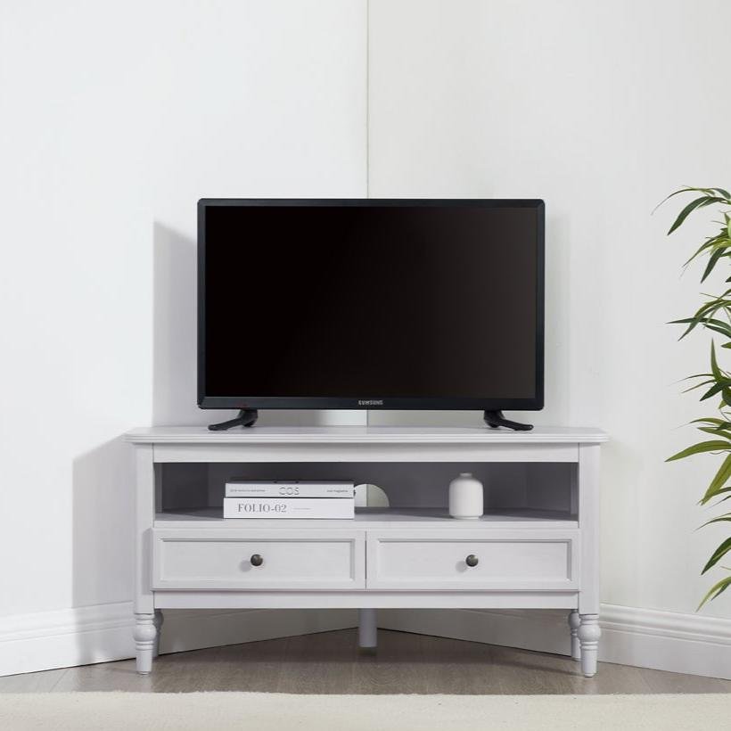 Black & Feather Ruby 100cm Corner TV Unit - Washed Stone