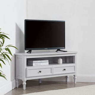 Black & Feather Ruby 100cm Corner TV Unit - Washed Stone
