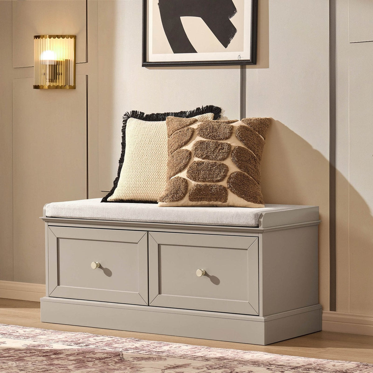 Black & Feather Ruby Seated Storage - Taupe