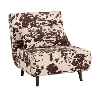 Black & Feather Seattle Single Click Clack Sofa Bed - Brown Cow Print