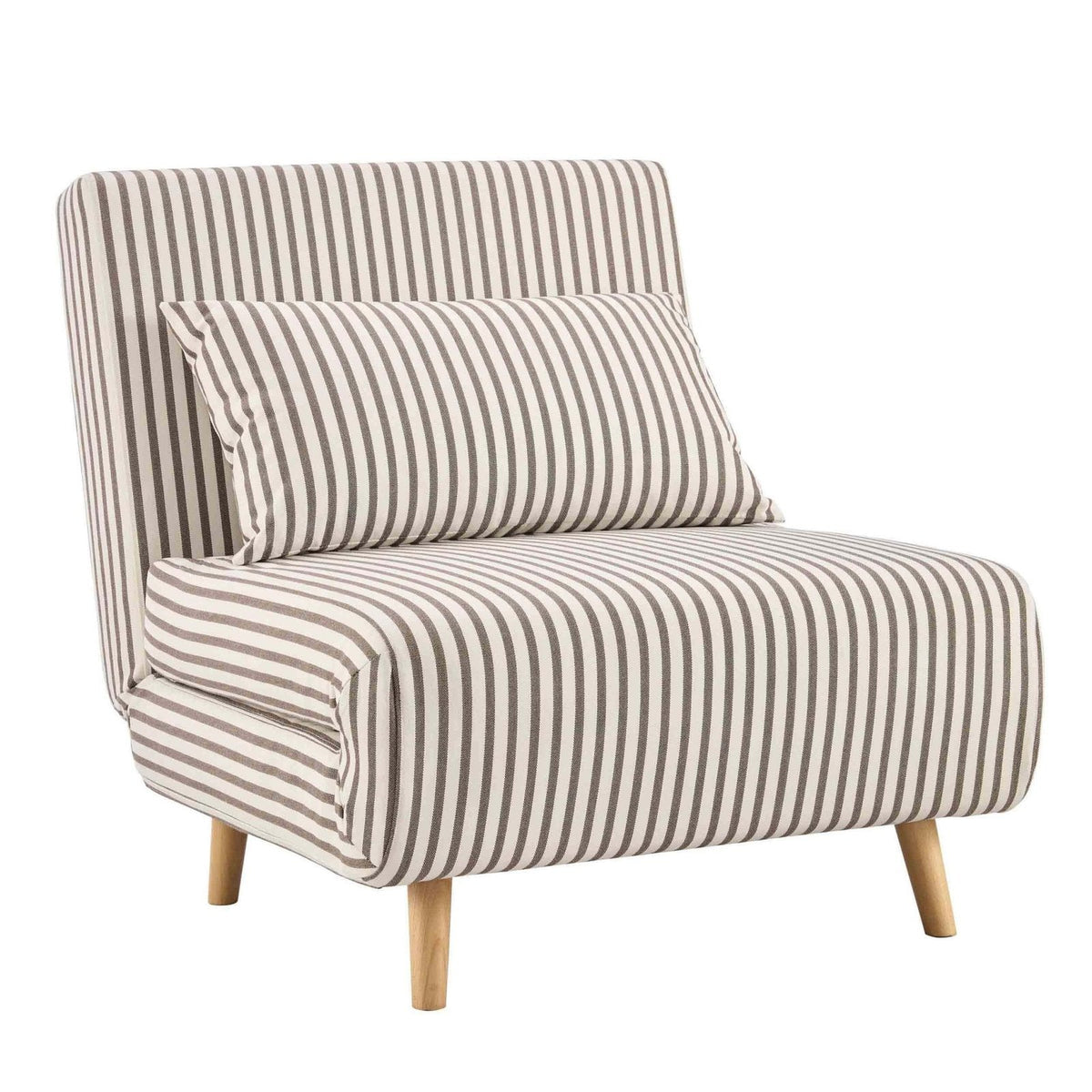 Black & Feather Seattle Single Click Clack Sofa Bed - Chocolate Stripe