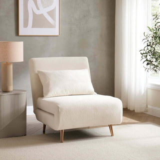 Black & Feather Seattle Single Click Clack Sofa Bed - Teddy Cream
