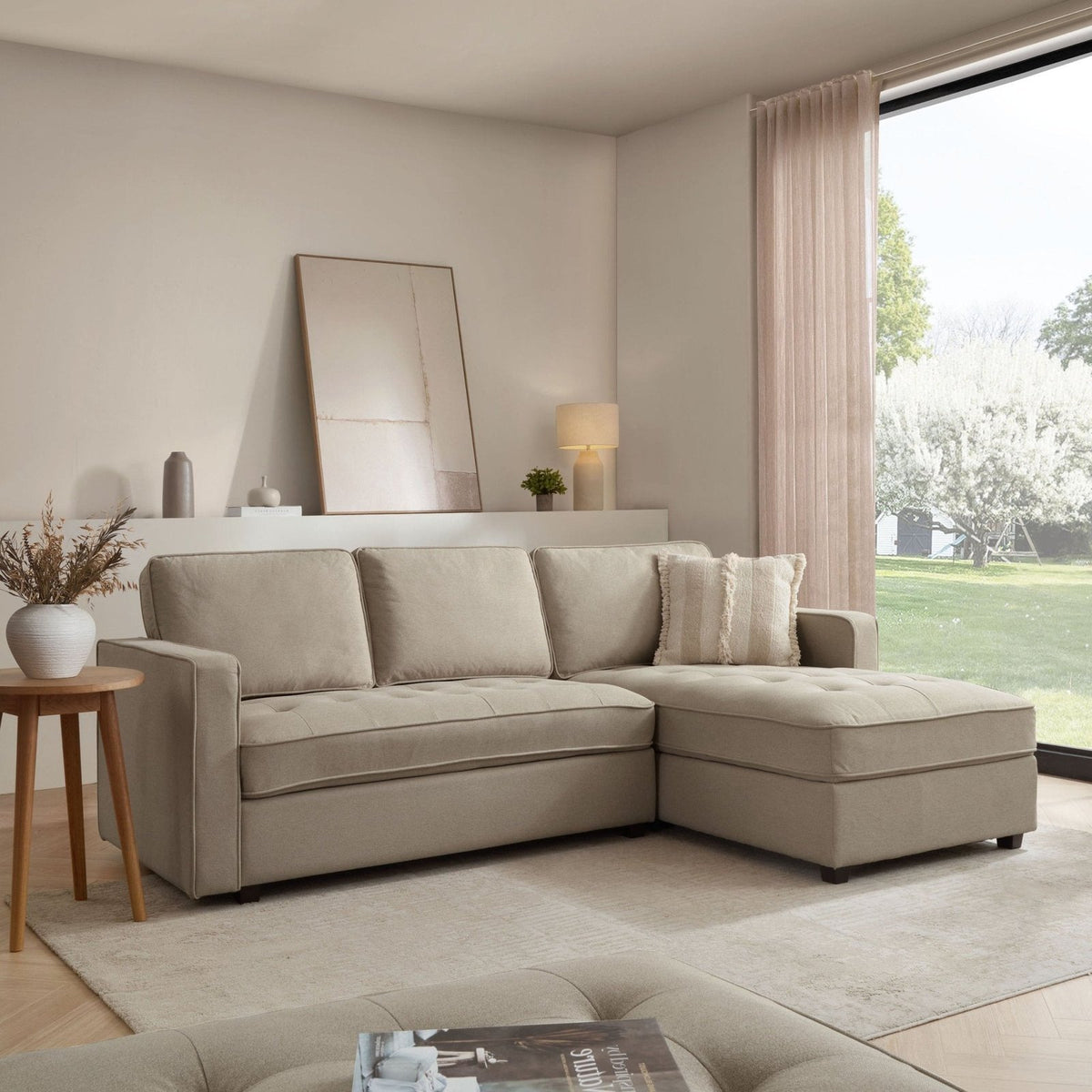 Black & Feather Sloane Right Hand Chaise - Oatmeal
