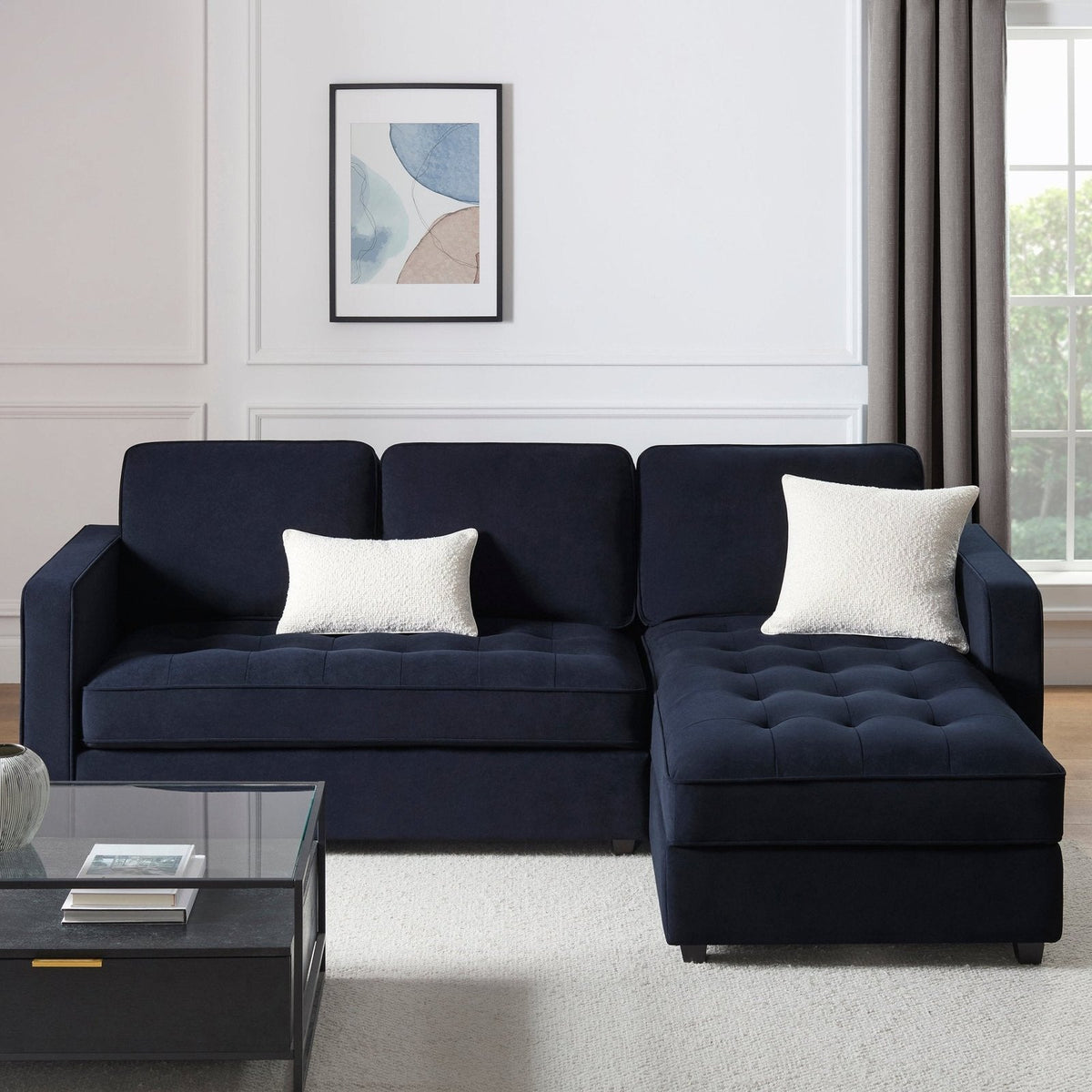Black & Feather Sloane Right Hand Storage Chaise - Midnight