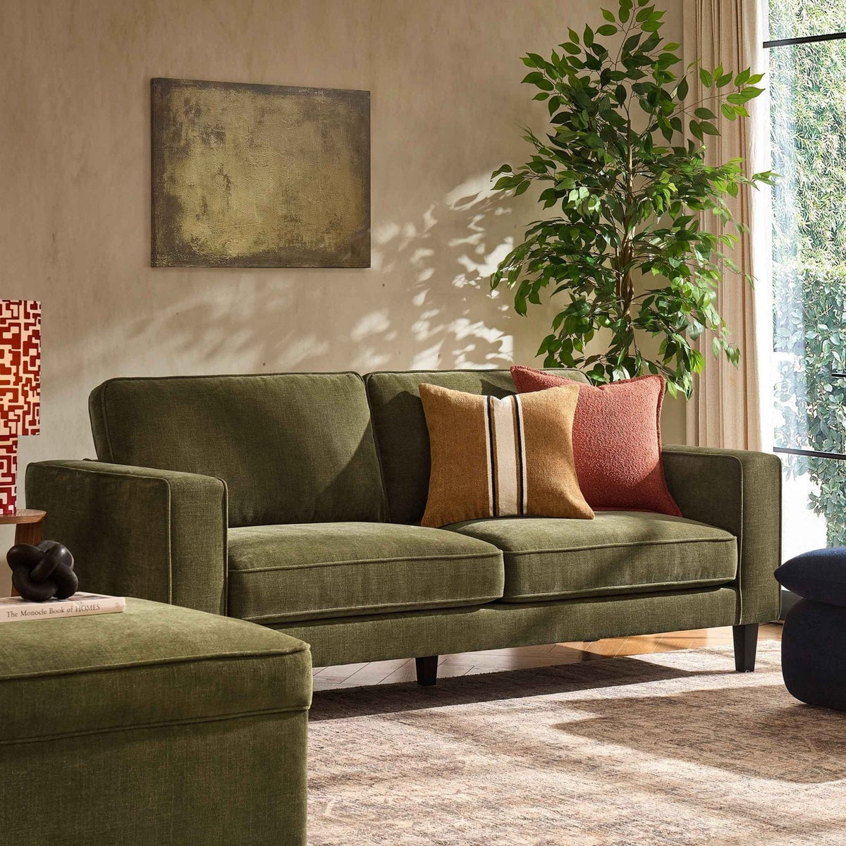 Black & Feather Soho 3 Seater Sofa - Chenille Olive