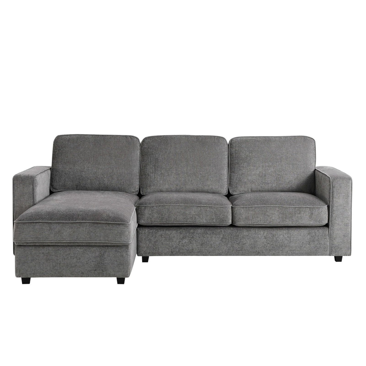 Black & Feather Soho Left Hand Storage Chaise Sofa - Grey