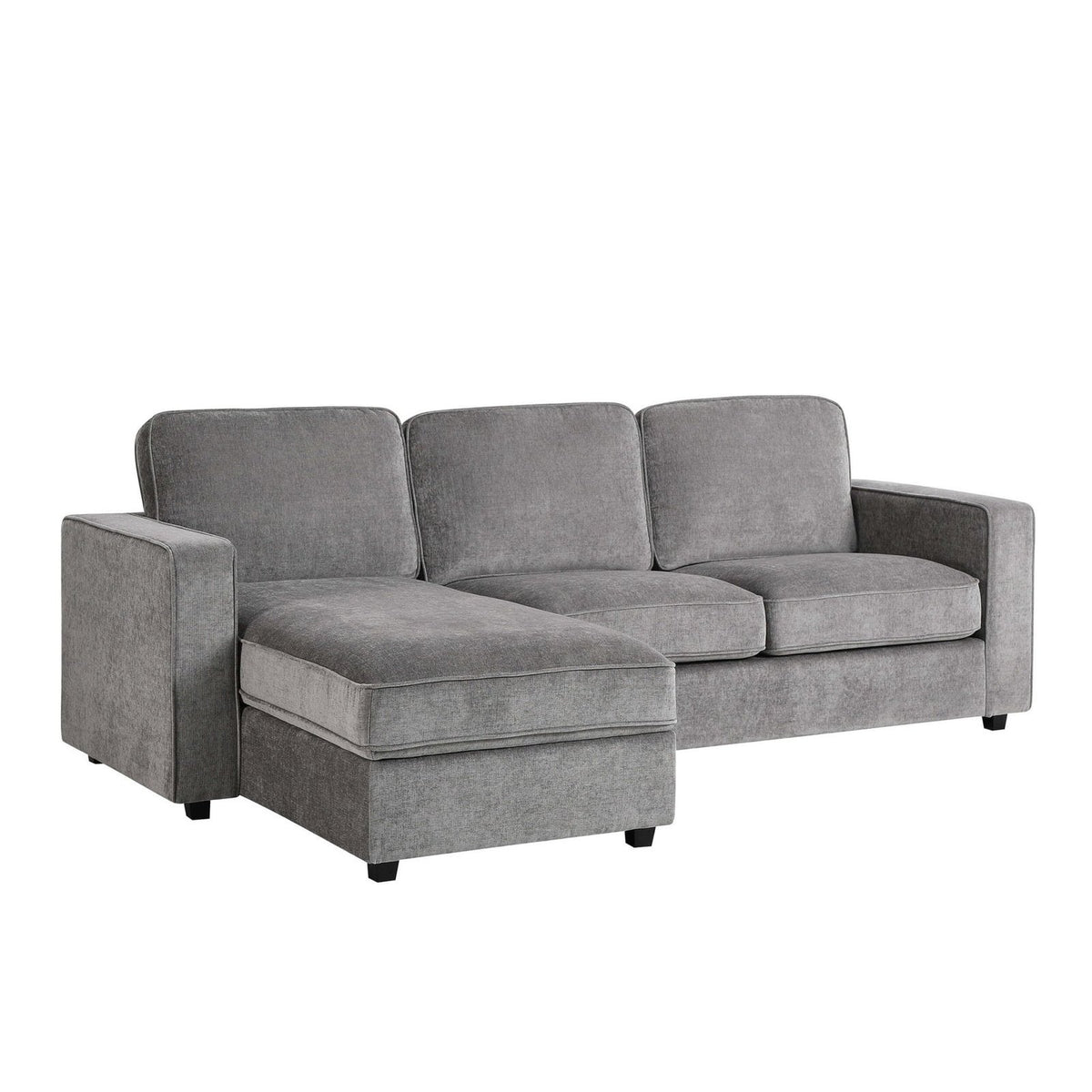 Black & Feather Soho Left Hand Storage Chaise Sofa - Grey