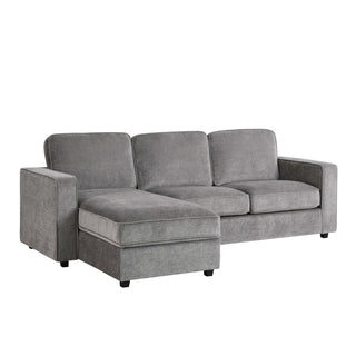Black & Feather Soho Left Hand Storage Chaise Sofa - Grey