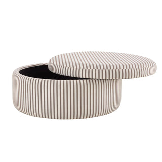 Black & Feather Stockton Round Storage Pouffe - Chocolate Stripe