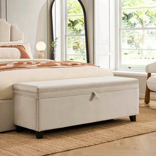 Black & Feather Windermere Storage Ottoman - Ecru