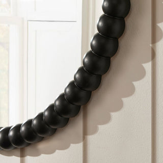 Bobbin Round Wall Feather & Black Mirror - Black