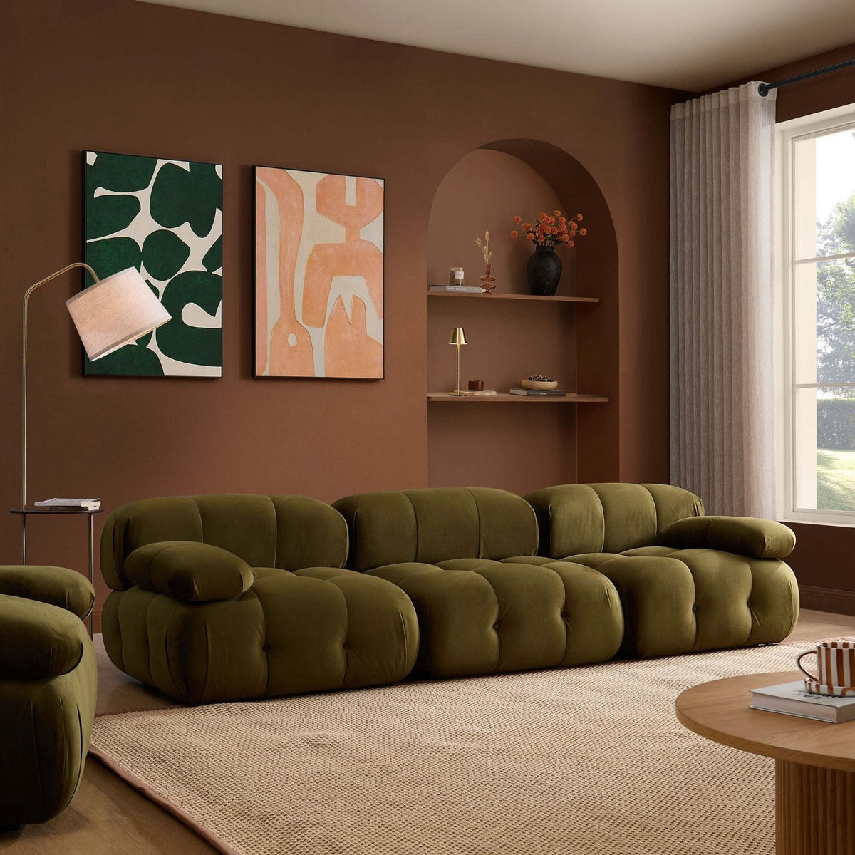 Bondi 3 Seater Sofa - Rich Green – Feather & Black